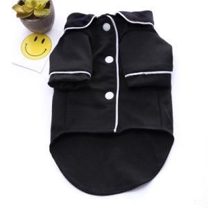 Black French Pajamas Dog Puppy Cat Clothes in Spring and Summer
