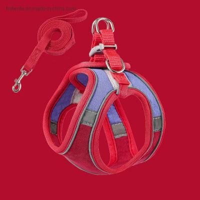 Soft Suede Puppy Dog Cat Harness Pet Cat Vest Harnesses for Small Medium Dogs Chihuahua Cat Harness Leash Set