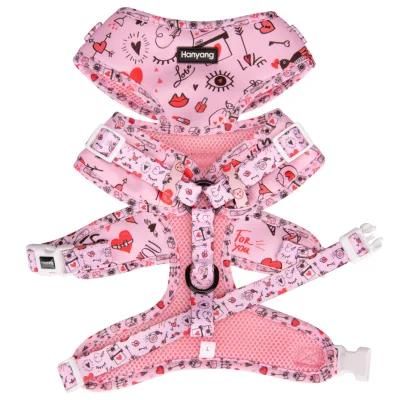 Hottest Selling Pet Supply Custom Pattern Pet Harness Wholesale Neck Adjustable Dog Harness