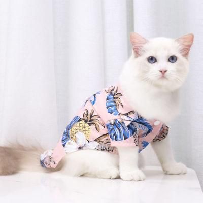 Pet Summer T-Shirts Hawaii Style Floral Cat Shirt Dog T-Shirts