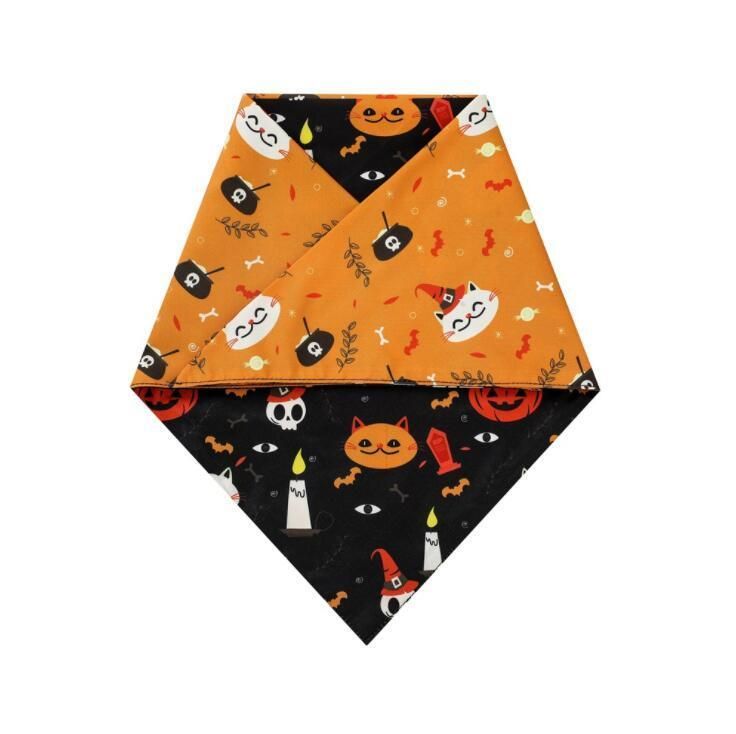 Halloween Dog Bandana Triangle Bibs Scarf Accessories Pumpkin