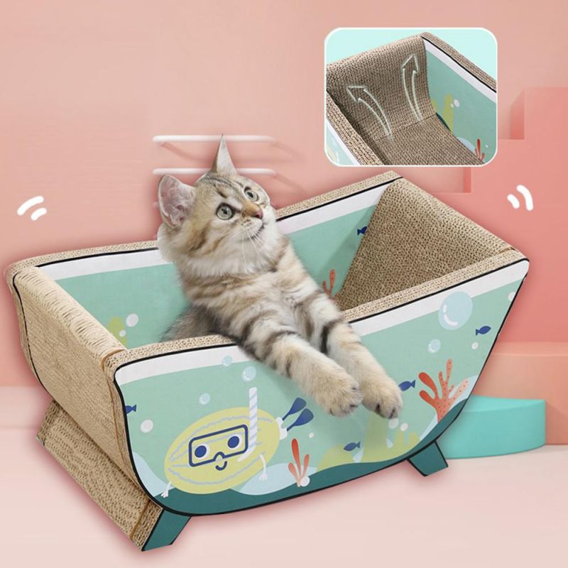Nest Corrugated Paper Bathtub Cat Scratching Board Crumbs Cat Claw Board Wbb18606