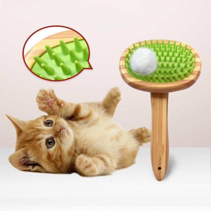 100% Biodegradable Pet Brush Bamboo Grooming Comb Eco Friendly Pet Brush for Dogs & Cats