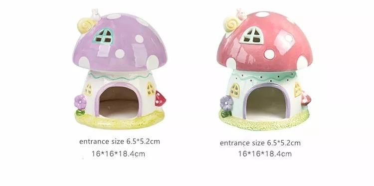 Wholesale Pet Supplies Luxury Hamster House Ceramic Hamster Mushroom Castle
