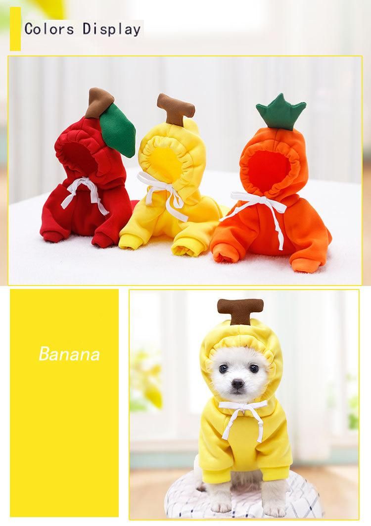 Medium Large Dog Lovely Cosplay Fruit Cloth Puppy Cat Fall Winter Pet Teddy Sweater Fleece Clothes