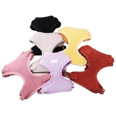 No Pull Corduroy Dog Harness Mesh Breathable Padded Dog Harness for Small Medium Dogs