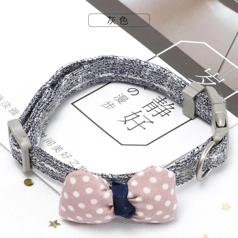 Cat Collars Cotton Striped Bowknot Necklace Tie Puppy Bandana Collar