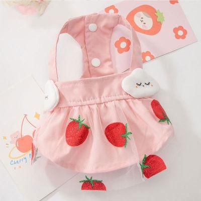 Lote Ropa De Perro Linea Primavera Verano Strawberry Net Gauze Skirt Pet Clothes Skirt Spring Summer Cat Dog Clothing