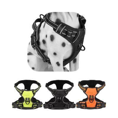 Reflective Air Mesh Double Clip Strong Chest Strap No Choke No Pull Service Dog Vest Harness