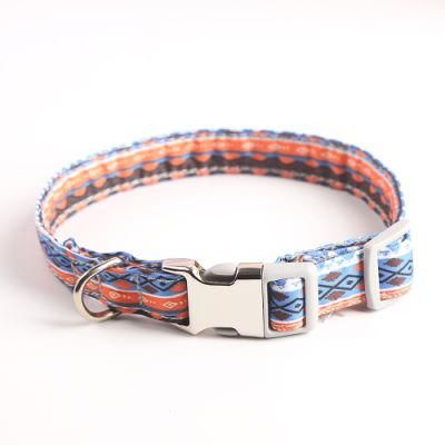 Wholesale Custom Logo Dog Accessories Metal Buckle Polyester Dog Collar