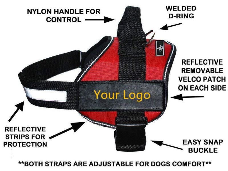 Dog Vest Harness with Removable Patches and Reflective Trim