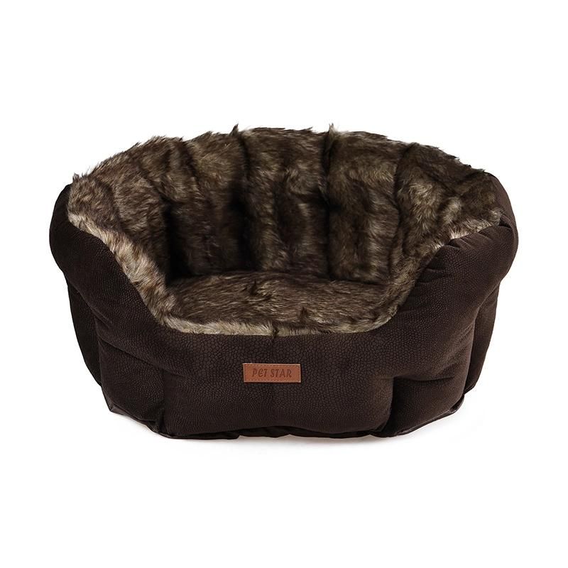 Faux Fur Fabric Winter Dog Bed Soft Plush Pet Bed
