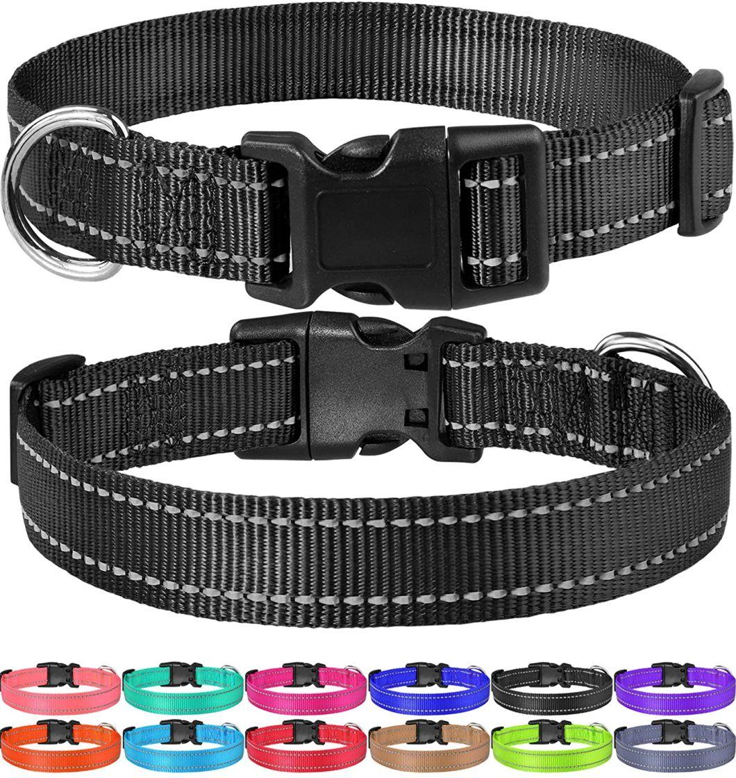Classic Solid Colors Black Large Size Dog Collar
