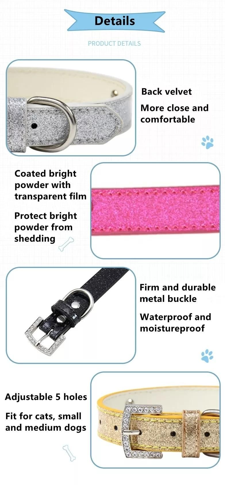 Mock Croc PU Leather Dog Collar Diamond DIY Name Letters Jewels Rhinestone Pet Dog Jeweled Collars