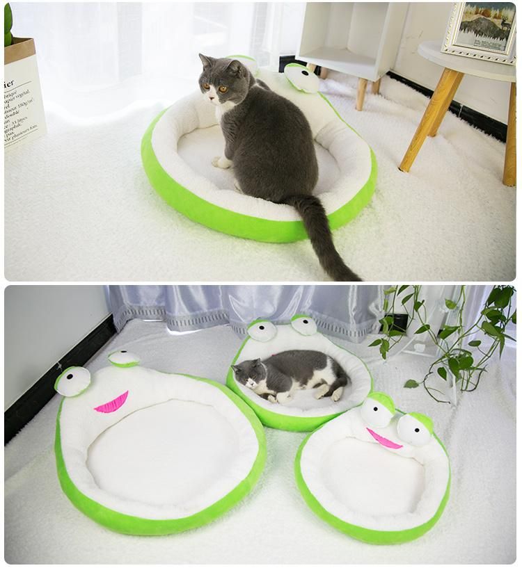 Animal Frog Shape Factory Wholesale Rest Improved Sleep Bed Skin Friendly Pet Bed Frog Shape Pet Bed