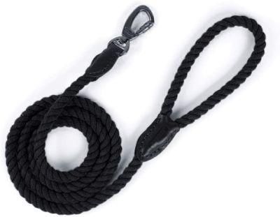Adjustable Soft Leather Strap Cotton Rope Lead
