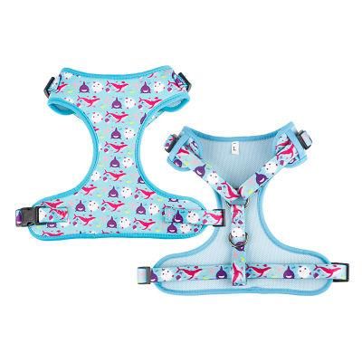 Luxury Pet Harness Printed Cute Pet Dog Harness Polyester Outdoor Pet Harness Set for Dog and Cat