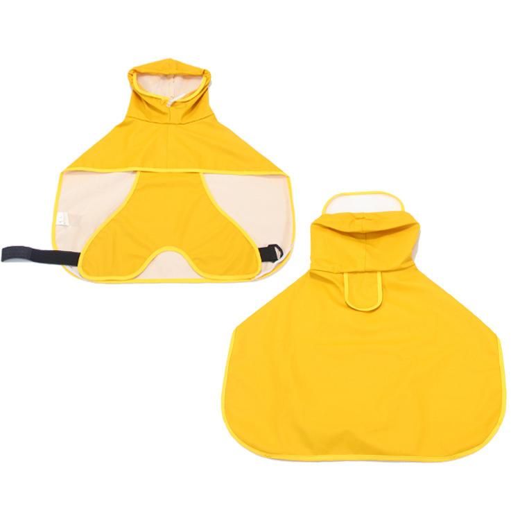 Dog Raincoat Transparent Visor Pet Poncho with Belly Strap