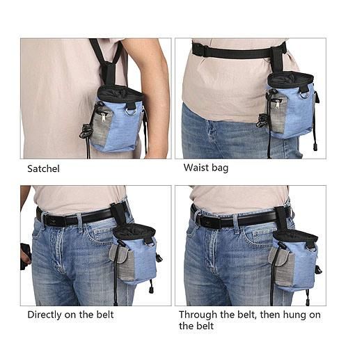 Pet Treat Pouch Bag Dog Walking Bags Pet Training Pouch Water Bowl Foldable Dog Drinker Bag