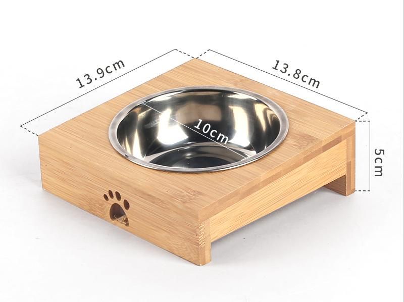 Wooden Elevated Dog/Pet/Cat Feeder with 2 Stainless Steel Bowls