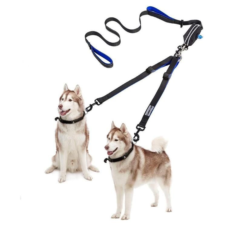 Durable Nylon Reflective Dog Leash with Waste Bag Pouch