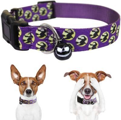 Pet Christmas Cat Dog Collar with Bow Tie for Adjustable 100% Cotton Nylon