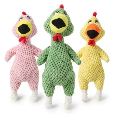 Wholesale Colorful Squeaky Cute Screaming Chicken Plush Pet Dog Toys
