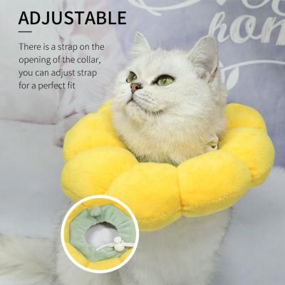 Cute Sunflower Adjustable Pet Dog Recovery Elizabeth Circle E-Collar Cat