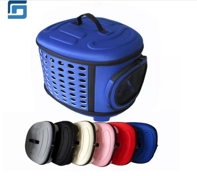 Colourful Fashion Foldable Large Size Soft Sided Filtered Air Pet Carrier with Solid Blue