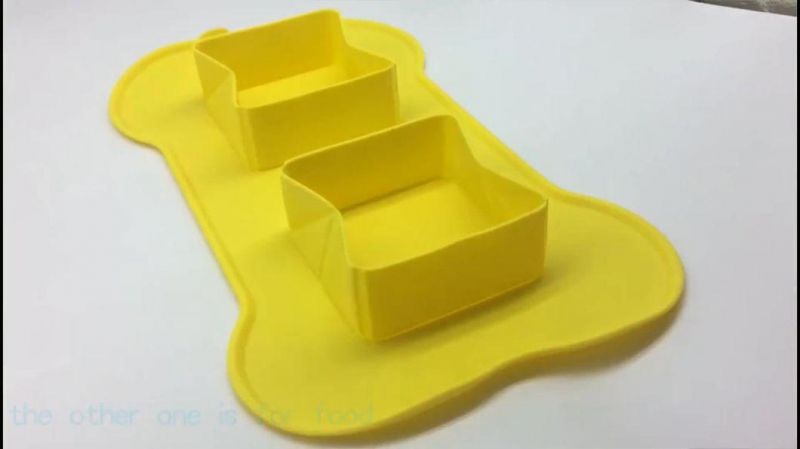 Pet Supply Products Accessoires Portable Double Roll Pet Bowl Foldable Silicone Dog Cat Bowl