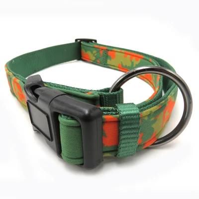 Custom Logo Design Pet Accessories Adjustable Wide Nylon Webbing Dog Collars