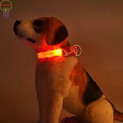 LED Light up Pet Collar Flash Camouflage Traction Dog Collar