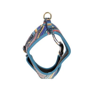Colorful Line Pattern Print Pet Harness, Exotic Style Dog Harness
