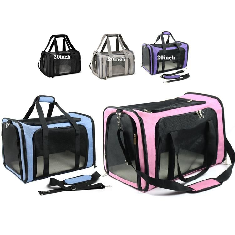 Expandable Travel Pet Carrier Tote Shoulder Bag with Strap