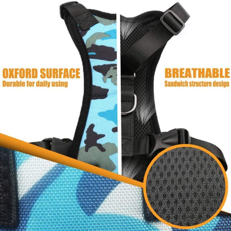 Camouflage Dog Safety Vest Harness with Seat Belt Strap Car Pet Harness