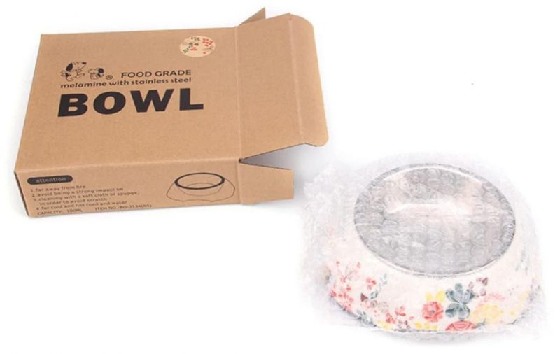 Glossy White Anti-Glutton Cat Dog Slower Eatting Melamine Bowl