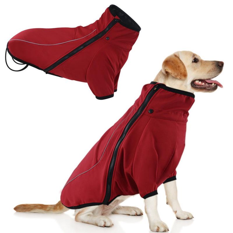 Custom Windproof Pet Raincoat Clothes Plaid Dog Clothes Waterproof Breathable Dog Winter Jacket Coat