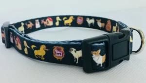 Dog Collar, Pet Collar, Cat Collar, Pattern Collar (Art: black dogs)