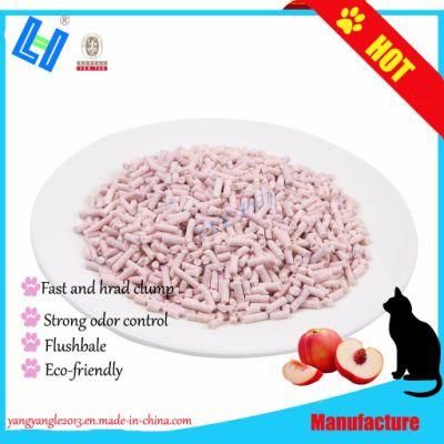 Pet Litter: Peach Scent Tofu Cat Litter - Clump, Easy Scoop