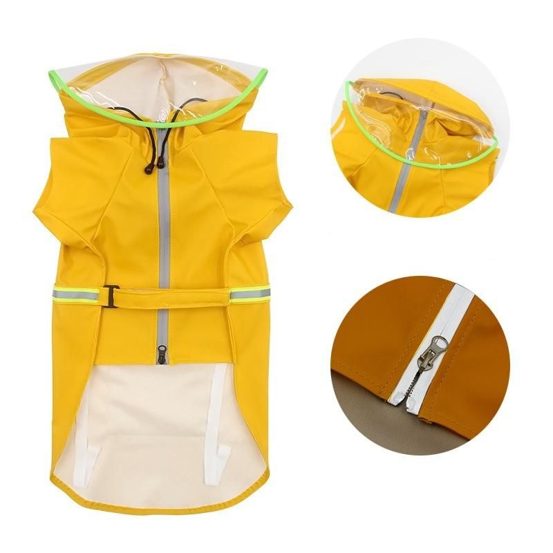 Hot Wholesale Large Dogs Raincoats Adjustable Pets Waterproof Clothes Unique Luminous Pattern Rain Jackets