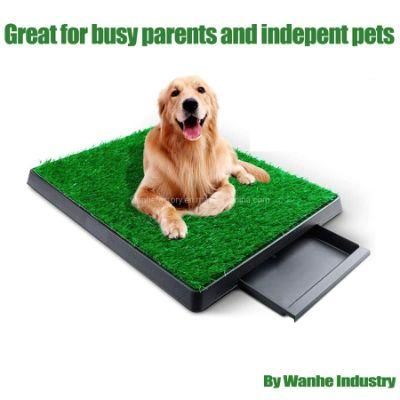 Wanhe Top Quality China Manufacturer Potty Training Pet Park Tray with Grass Mat Dog Puppy Potty Trainer for Dog