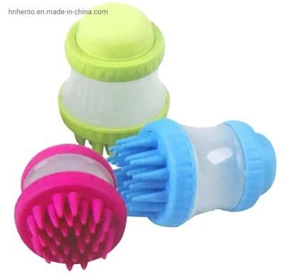 Soft Silicone Bath Massage 2 in 1 Shampoo Dispenser Pet Brush for Pet Grooming