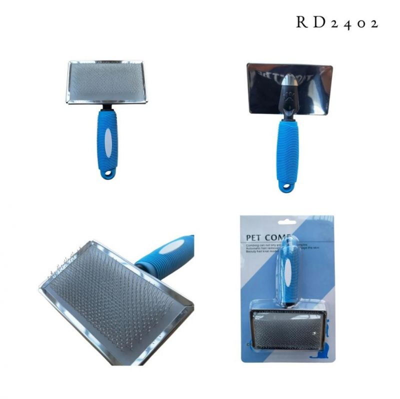 Stainless Steel Pet Shedding Grooming Comb and Brush Blue-L