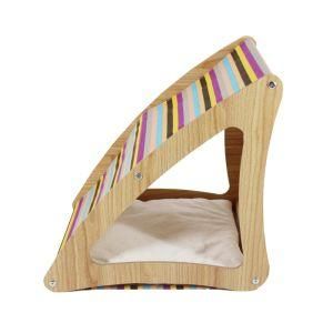 2018 New Triangle Designed Indoor Wooden Cat House Cat Bed Pet Product