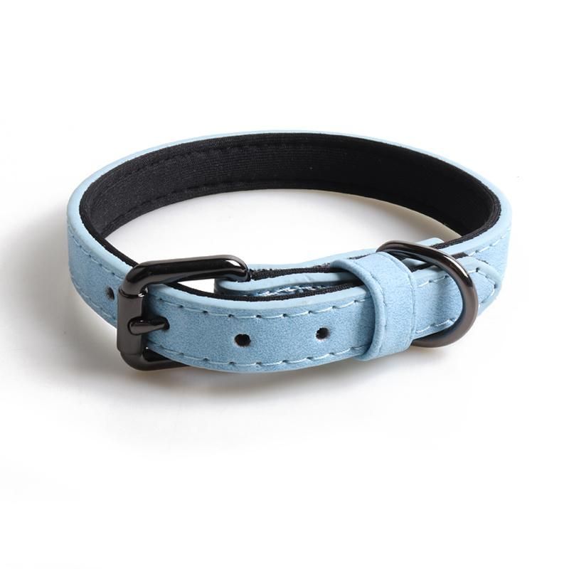 Custom High Quality Classic Double Layer Luxury Adjustable Padded Metal Buckle PU Leather Pet Dog Collar