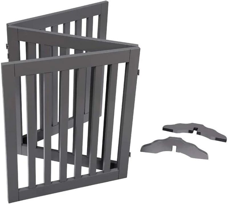 Free Standing Adjustable Dog Gate Folding Pet Dog Wooden Pet Gate