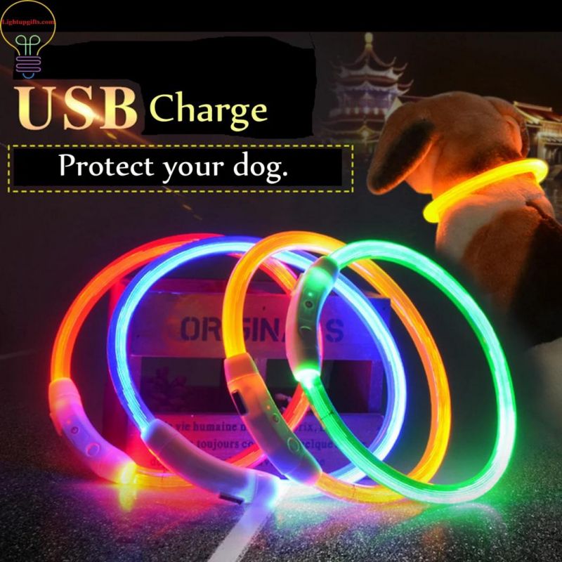 LED Light up Dog Collar Glowing Pet Dog Collar for Night Safety