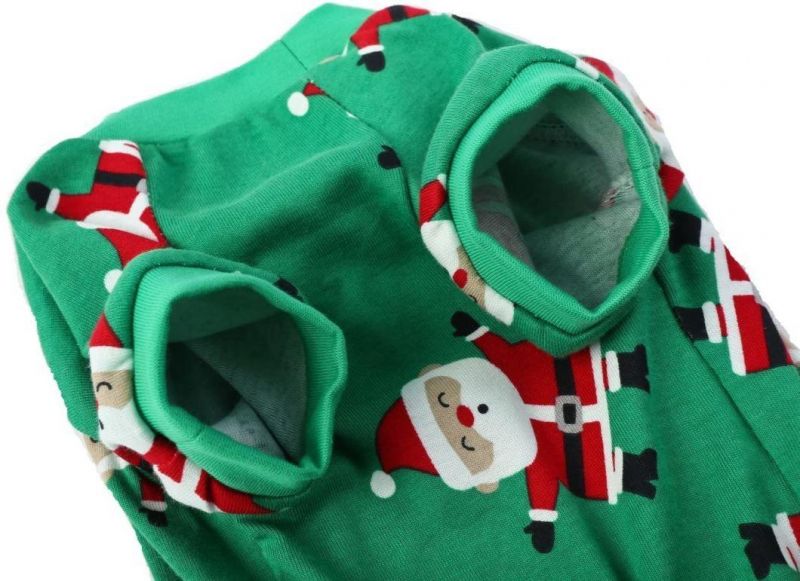 Christmas Holiday Pet Dogs Pajamas Clothes 100% Cotton Santa Claus Rudolph Reindeer