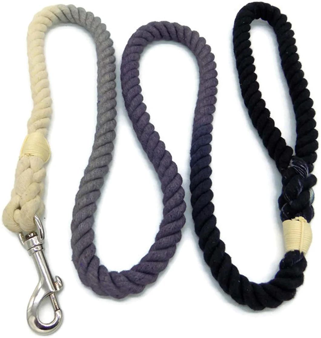 5FT Ombre Rope Dog Leash Braided Cotton Heavy Duty Strong Durable Multi-Colored