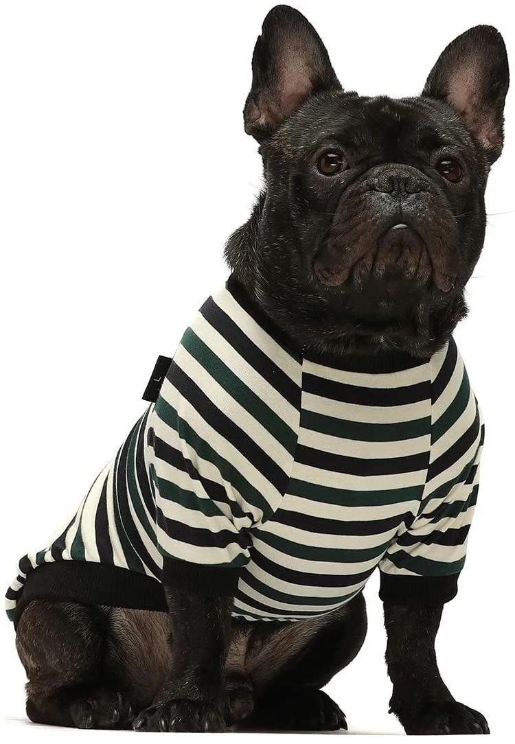 High Quality Striped French Bulldog Clothes Designer Luxury Summer Pet Clothes Dog High Pet Shirts